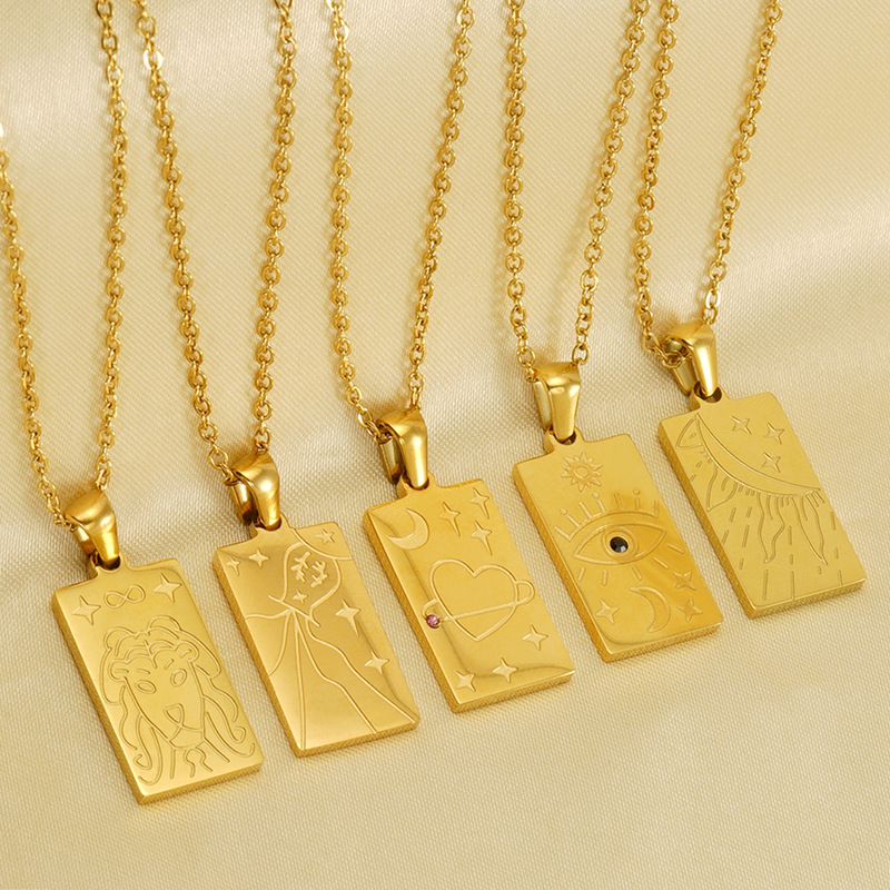 1 Piece Classic Series Retro Eye Stainless Steel  Gold Color Unisex Pendant Necklaces Picture2